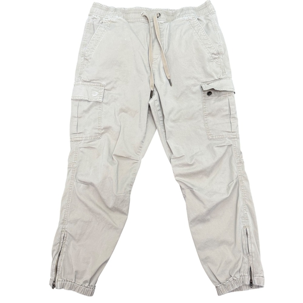 Polo Ralph Lauren Cargo Jogger Pants Mens Small Tan Khaki Stretch Zipper Ankle